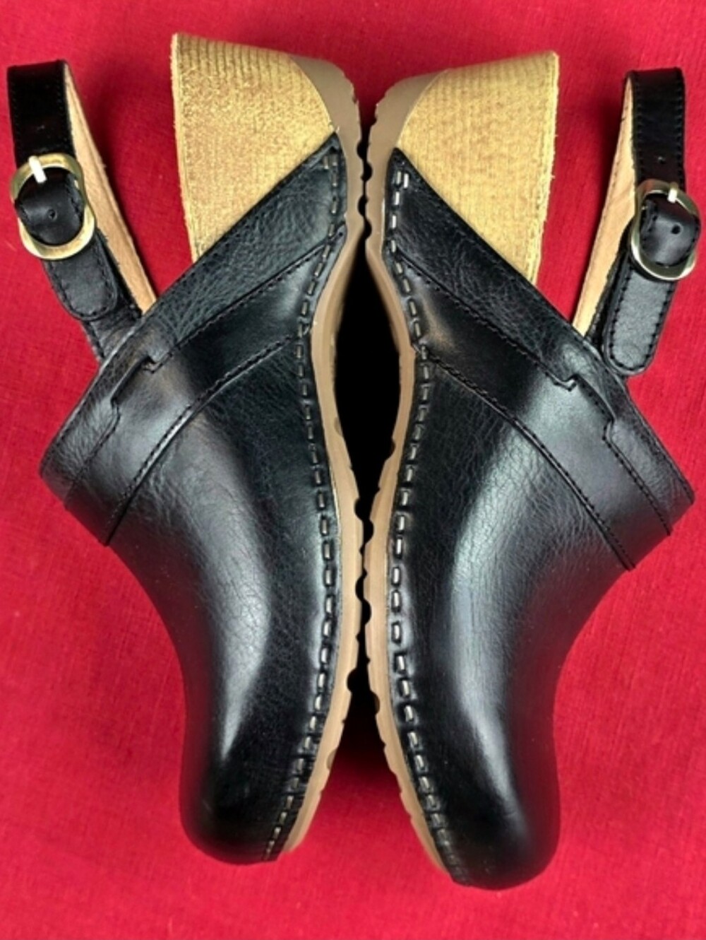 Dansko Tammy Slingback Clogs Leather & Wood, Stapled Construction - Picture 5 of 16